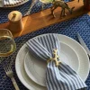 Petite Plume Place Settings & Linens|Signature Twill Napkins in Navy French Ticking, Set of 4