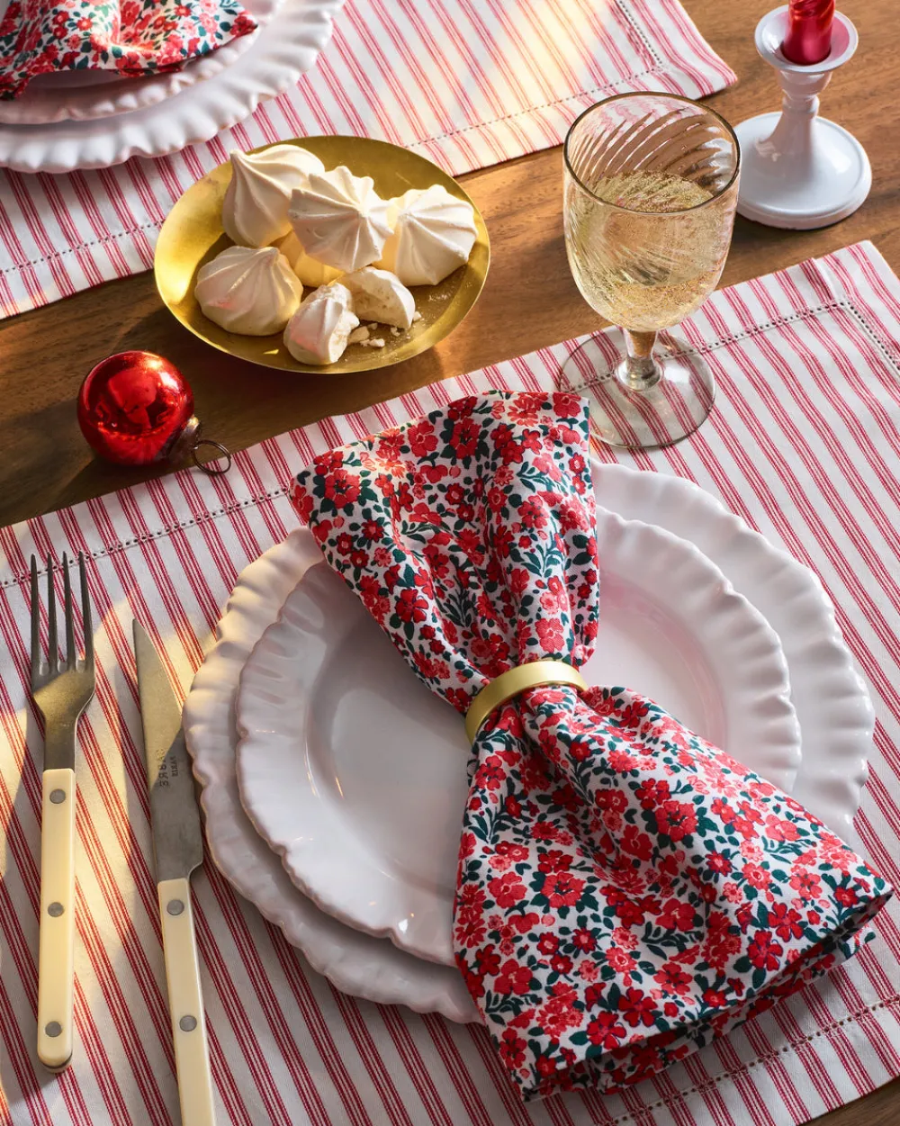 Petite Plume Place Settings & Linens|Signature Twill Placemats in Antique Red Ticking