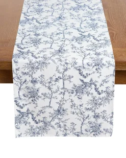 Petite Plume Place Settings & Linens|Signature Twill Runner in Timeless Toile