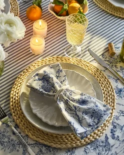 Petite Plume Place Settings & Linens|Signature Twill Runner in Timeless Toile