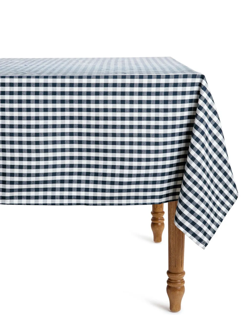 Petite Plume Place Settings & Linens|Signature Twill Tablecloth in Navy French Ticking