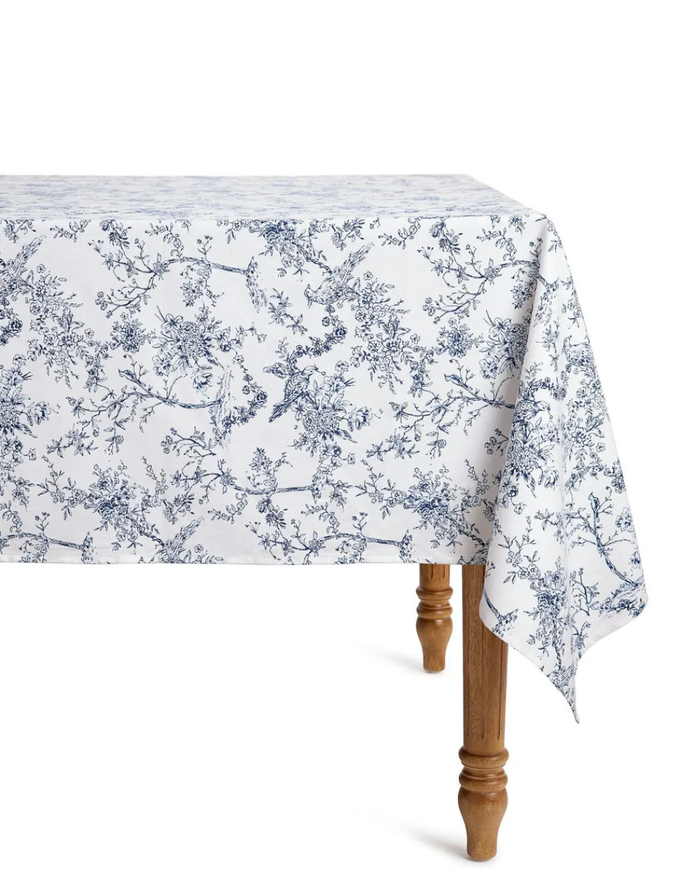 Petite Plume Place Settings & Linens|Signature Twill Tablecloth in Navy French Ticking