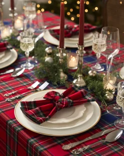 Petite Plume Place Settings & Linens|Signature Twill Tablecloth in Imperial Tartan