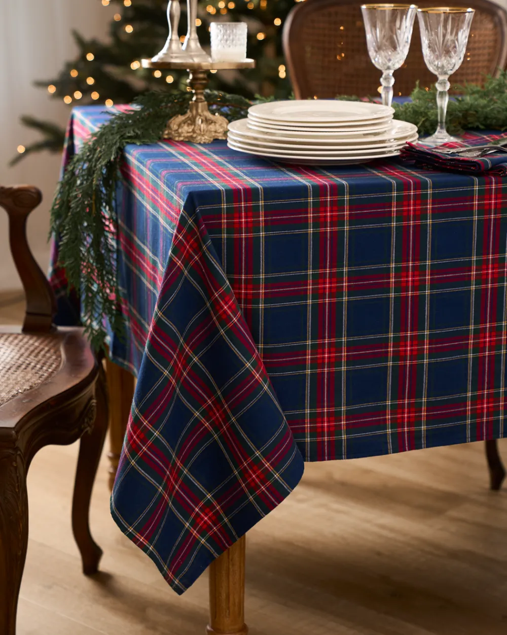 Petite Plume Place Settings & Linens|Signature Twill Tablecloth in Windsor Tartan