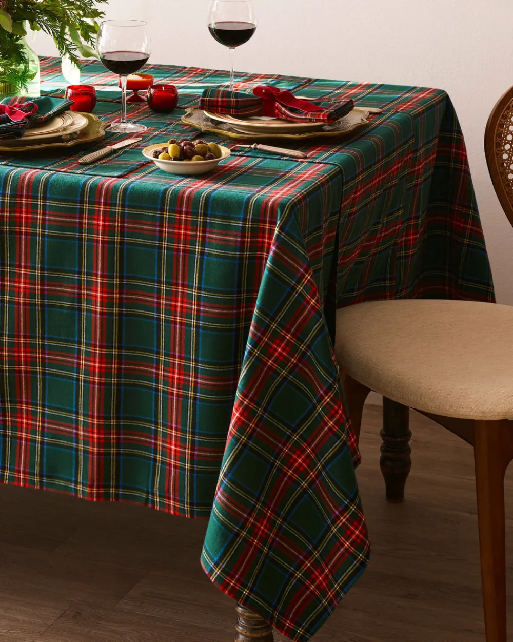 Petite Plume Place Settings & Linens|Signature Twill Tablecloth in Kensington Tartan