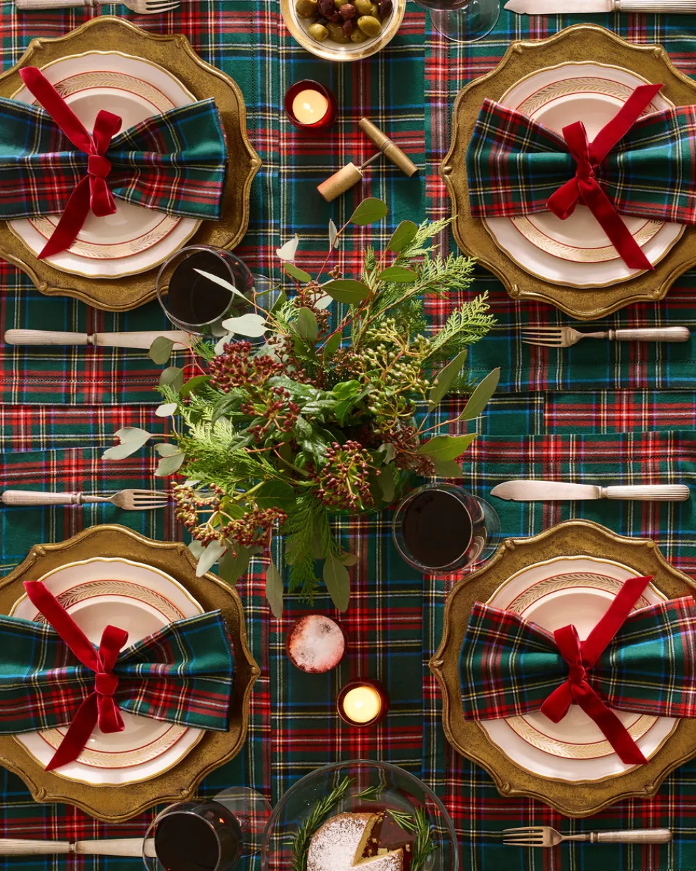 Petite Plume Place Settings & Linens|Signature Twill Tablecloth in Kensington Tartan