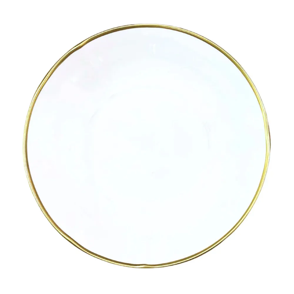 Anna Weatherley Dinnerware|Simply Elegant Dinner Plate in White/Gold