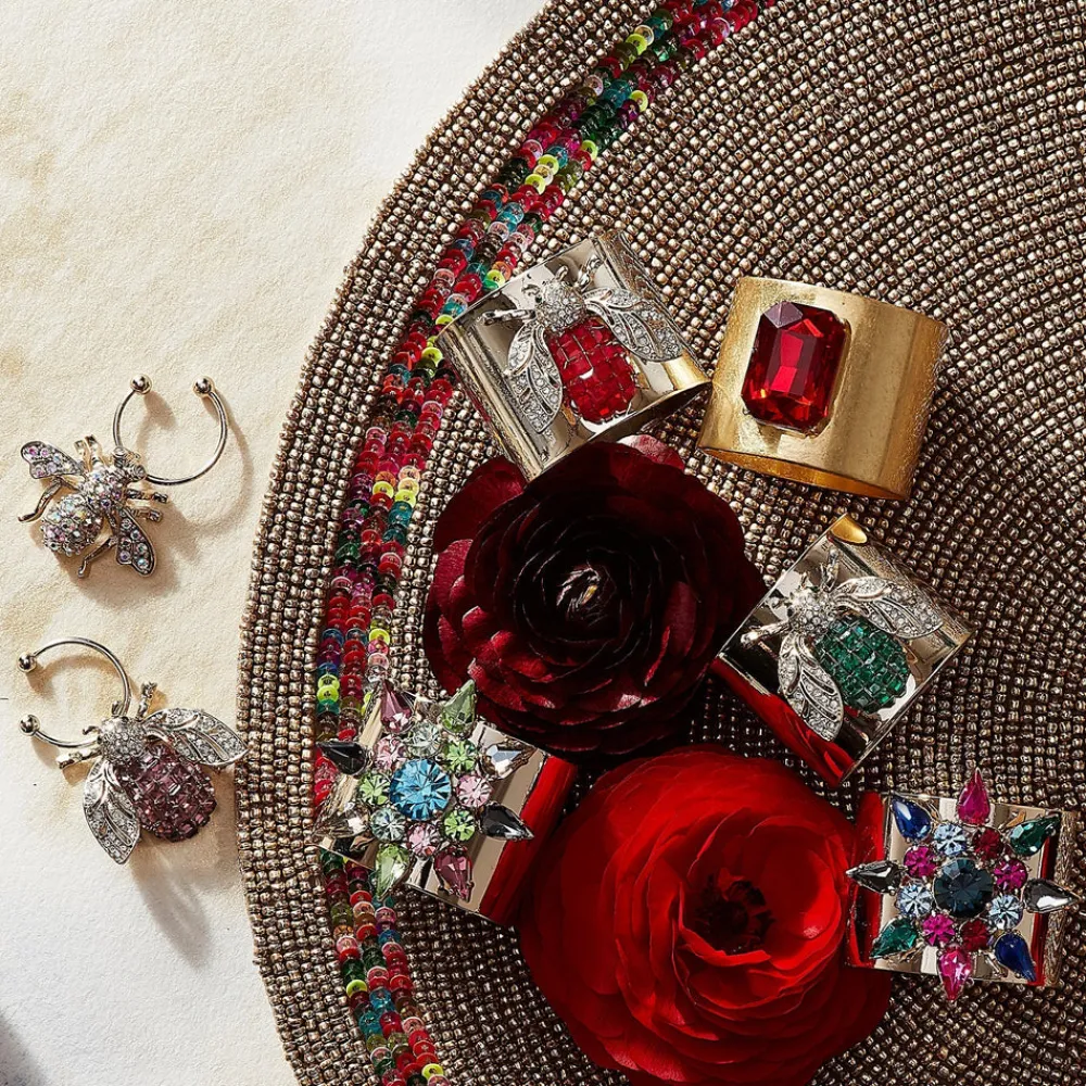 Joanna Buchanan Place Settings & Linens|Single Gem Napkin Rings, Set of Two