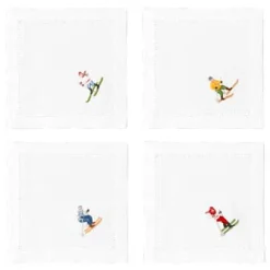 Henry Handwork Place Settings & Linens|Skiers Mix Set Cocktail Napkin Set