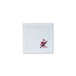 Chefanie Place Settings & Linens|Skiing Santa Cocktail Napkins, Set of 4