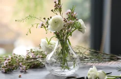 The Vintage List Glassware|Small Crystal Vase with Fern Design