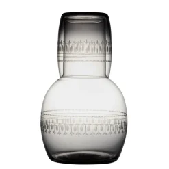 The Vintage List Glassware|Smoky Crystal Carafe Set With Ovals Design