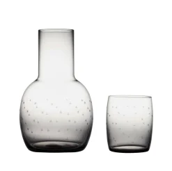 The Vintage List Glassware|Smoky Crystal Carafe Set With Stars Design