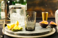 The Vintage List Glassware|Smoky Tumblers With Lens Design, Set of 4