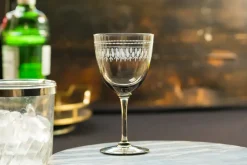 The Vintage List Glassware|Smoky Wine Glasses With Ovals Design, Set of 4