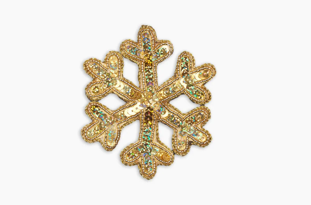 Henry Handwork Place Settings & Linens|Snowflake Gold Ornament