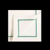 Z.d.G. Place Settings & Linens|Soft Linen Cord Embroidered Dinner Napkin in White with Gazon