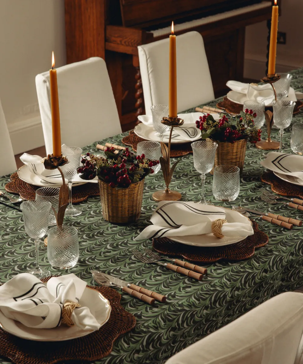 Rebecca Udall Place Settings & Linens|Sophie Classic Two Cord Napkin in Forest Green