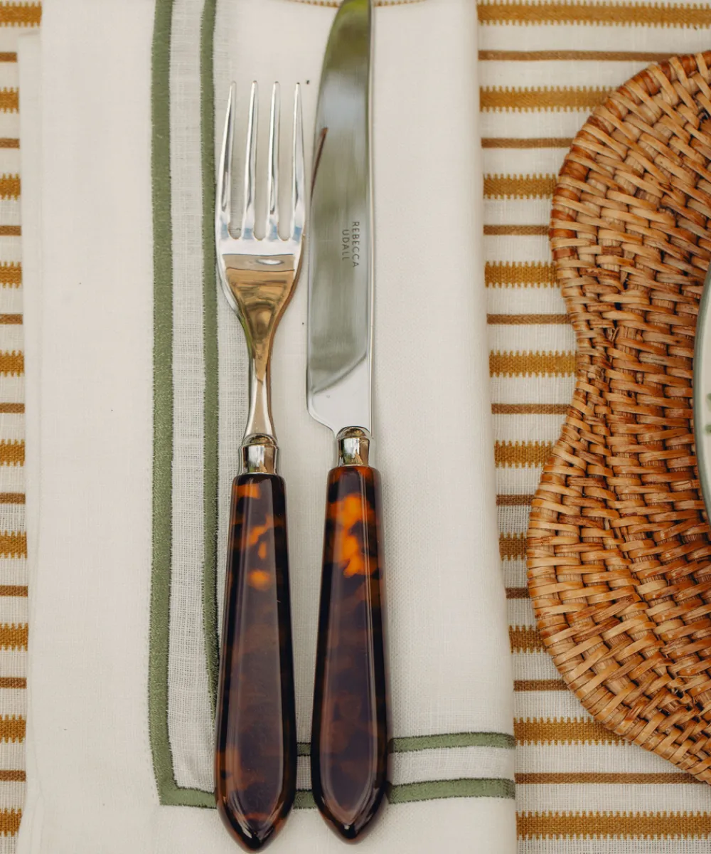 Rebecca Udall Place Settings & Linens|Sophie Classic Two Cord Napkin in Moss Green