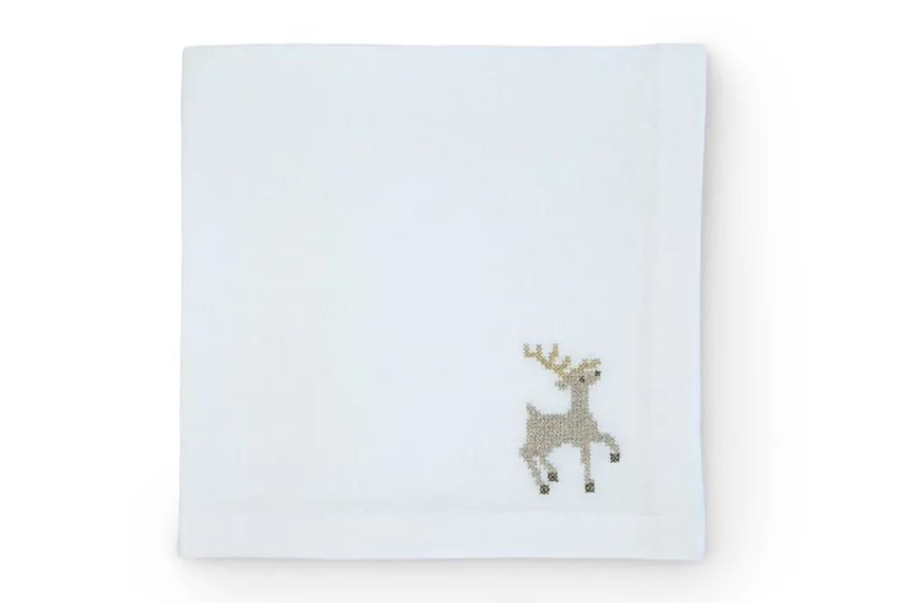 TriChi Design Place Settings & Linens|Sparkling Reindeer Napkin and Placemat, Set of 2