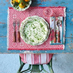 Cabana Dinnerware|Speckled Dessert Plate in Green and White