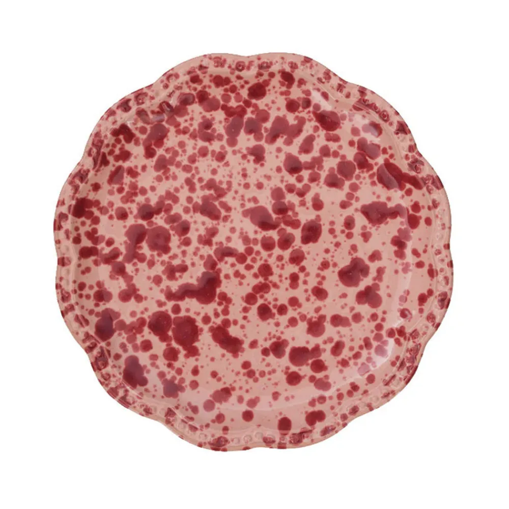 Cabana Dinnerware|Speckled Dessert Plate in Pink