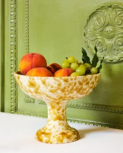 Cabana Dinnerware|Speckled Fruit Stand, Yellow