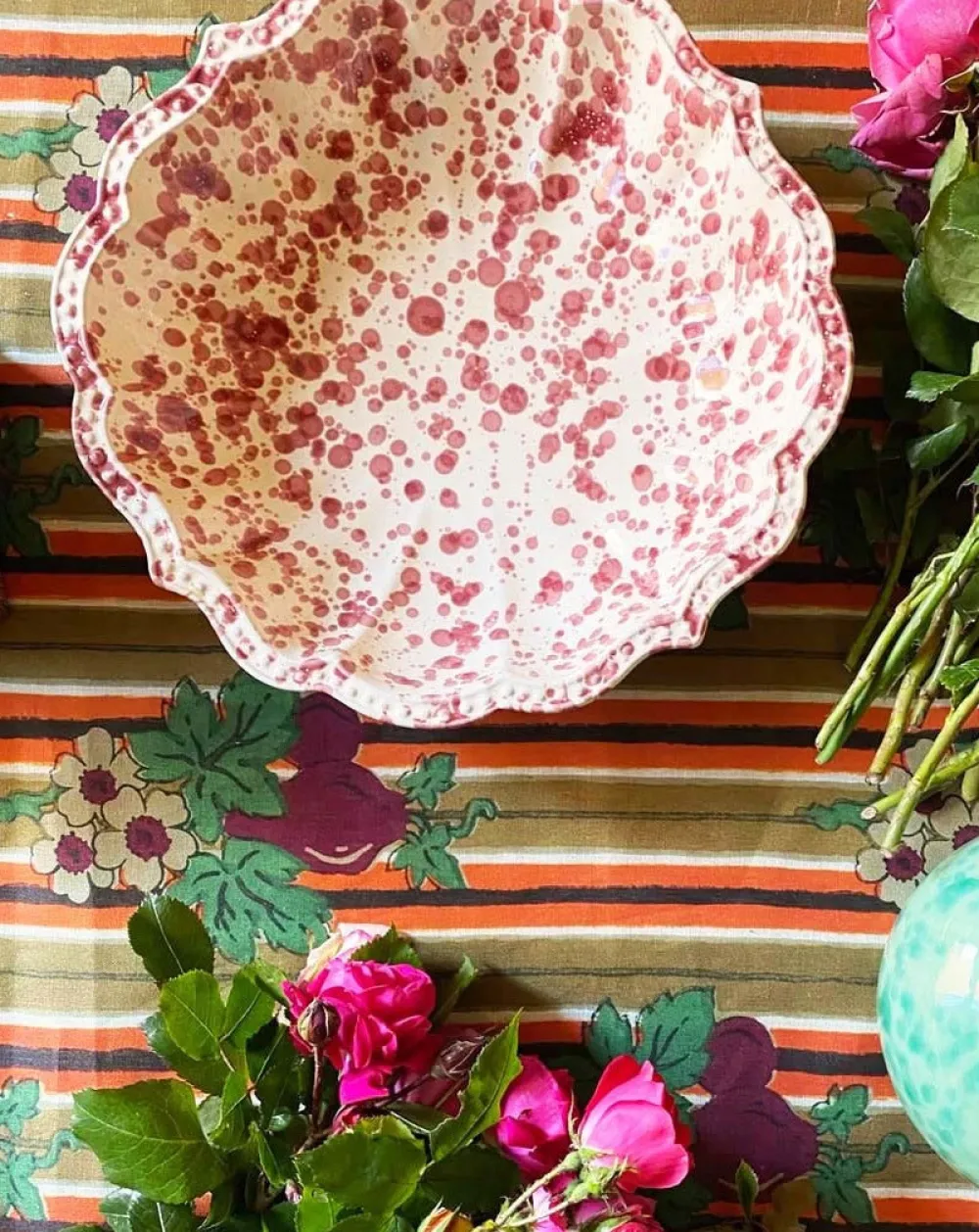 Cabana Dinnerware|Speckled Serving Bowl in Burgundy