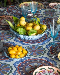 Cabana Dinnerware|Speckled Serving Bowl in Blue