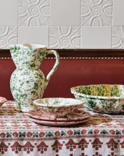 Cabana Dinnerware|Speckled Small Bowl in Green and White