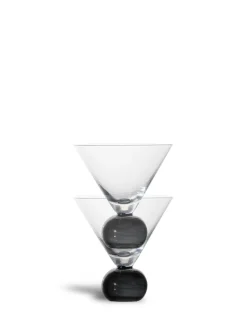 Byon Glassware|Spice Glasses, Ball-Stem Martini Glass, Set of Two