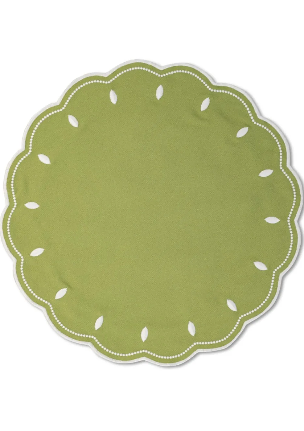 Loulou La Dune Place Settings & Linens|Spring Green and White Placemat and Napkin Set
