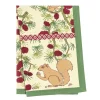 Couleur Nature Place Settings & Linens|Squirrel and Pinecone Tea Towels in Red & Brown, Set of 3