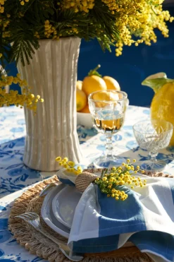 Couleur Nature Place Settings & Linens|St. Tropez Napkins in Blue, Set of 6