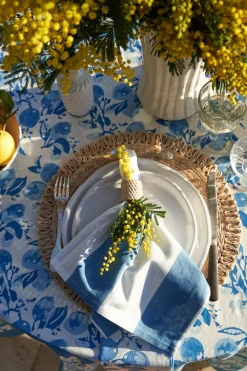 Couleur Nature Place Settings & Linens|St. Tropez Napkins in Blue, Set of 6