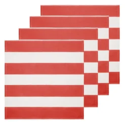 Couleur Nature Place Settings & Linens|St. Tropez Napkins in Red, Set of 6