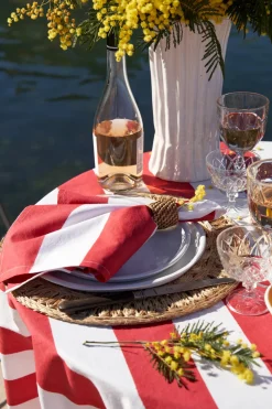 Couleur Nature Place Settings & Linens|St. Tropez Napkins in Red, Set of 6
