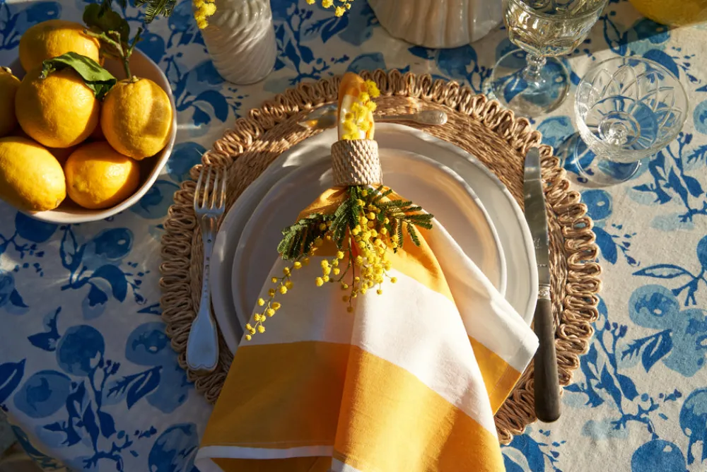 Couleur Nature Place Settings & Linens|St. Tropez Napkins in Yellow, Set of 6