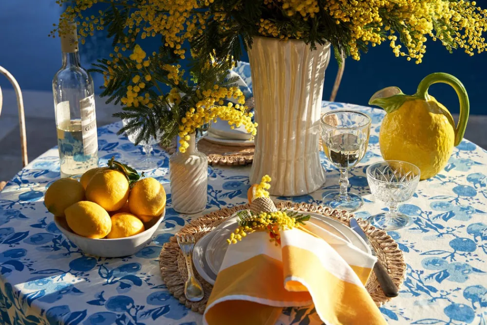 Couleur Nature Place Settings & Linens|St. Tropez Napkins in Yellow, Set of 6