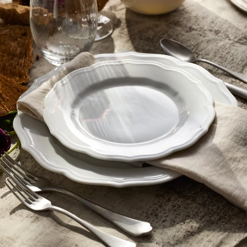 Caskata Dinnerware|Stella Scalloped White Salad Plate