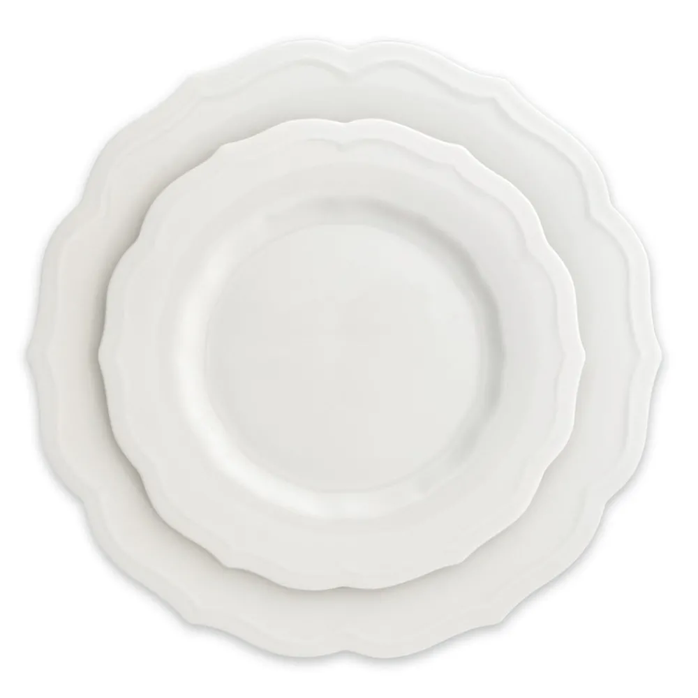 Caskata Dinnerware|Stella Scalloped White Salad Plate
