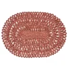 Juliska Place Settings & Linens|Straw Loop Oval Placemat in Coral