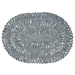 Juliska Place Settings & Linens|Straw Loop Oval Placemat in Chambray
