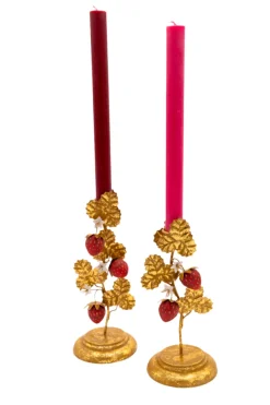 Inner Child Candles|Strawberry Candleholders in Gold