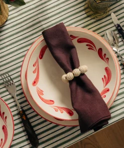 Rebecca Udall Place Settings & Linens|Striped Napkin Rings in Taupe, Set of 4