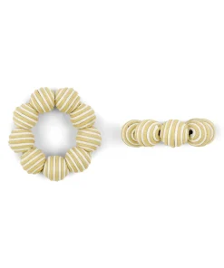 Rebecca Udall Place Settings & Linens|Striped Napkin Rings in Taupe, Set of 4