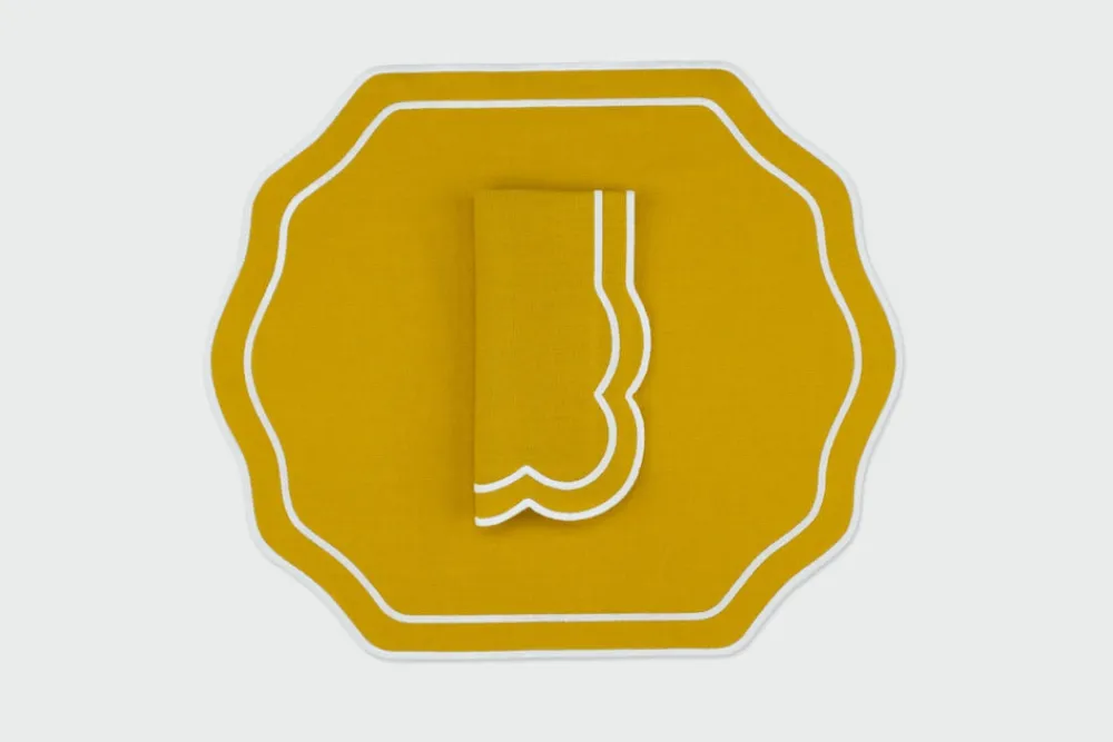 TriChi Design Place Settings & Linens|Stucco Linen Napkin and Placemat, Set of 4