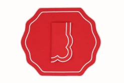 TriChi Design Place Settings & Linens|Stucco Red Linen Napkin and Placemat, Set of 2