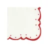 Flying Sheep Country Place Settings & Linens|Studio Collection - Ava Napkins in White and Red, Set of 4