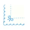 Flying Sheep Country Place Settings & Linens|Studio Collection - Juliet Bows Napkins in White and Blue, Set of 4